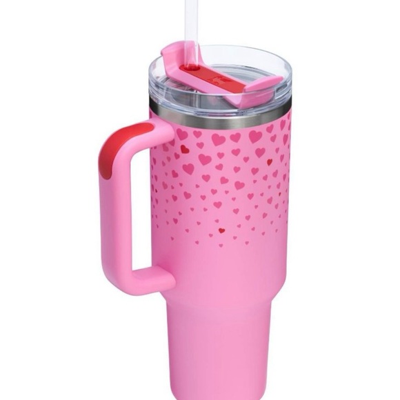 Stanley 40 oz Stainless Steel H2.0 Flowstate Quencher Tumbler Sweet Hearts - Picture 2 of 3